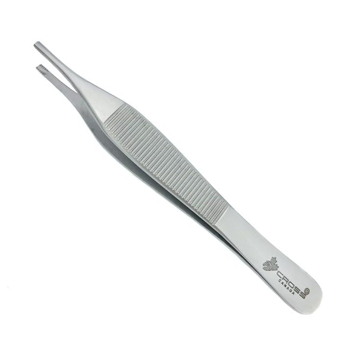 Adson-Brown Tissue Forceps, 4.75" (12cm), Straight, 7x7 Teeth Side Grasping