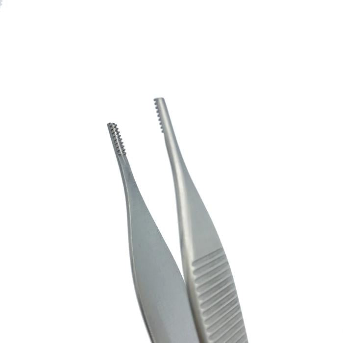Adson-Brown Tissue Forceps, 4.75" (12cm), Straight, 9x9 Teeth Side Grasping