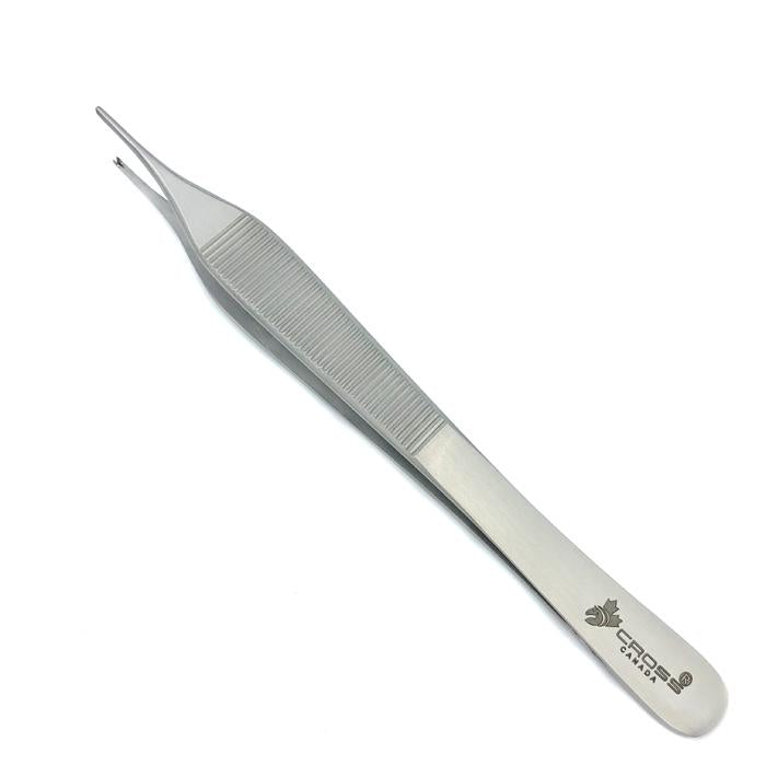 Adson Tissue Forceps, 6" (15cm), Straight, 1x2 Teeth, Smooth Jaws