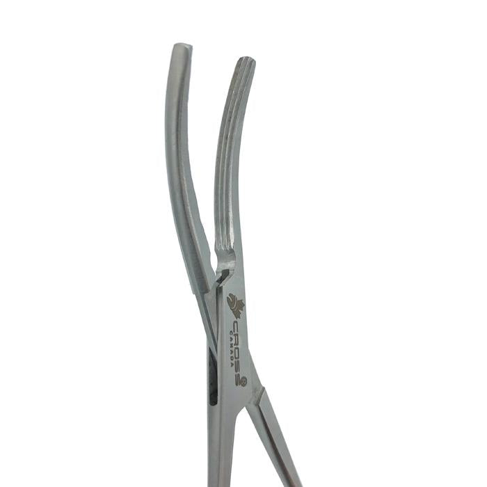 Baby-Kocher Intestinal Forceps, 5" (13cm ), Curved, Longitudinal Serrations