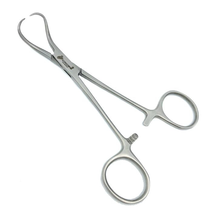 Backhaus Towel Clamp, 5.25" (13.5cm), Curved, 1x1 Perforating Prongs