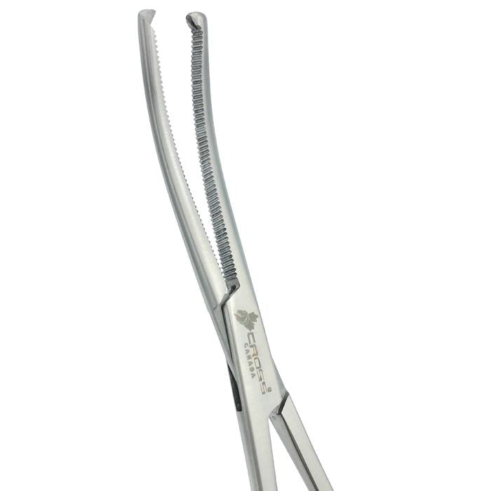 Rochester-Oschner (Kocher) Forceps, 7” (18cm), Curved, Serrated, 1x2 Teeth