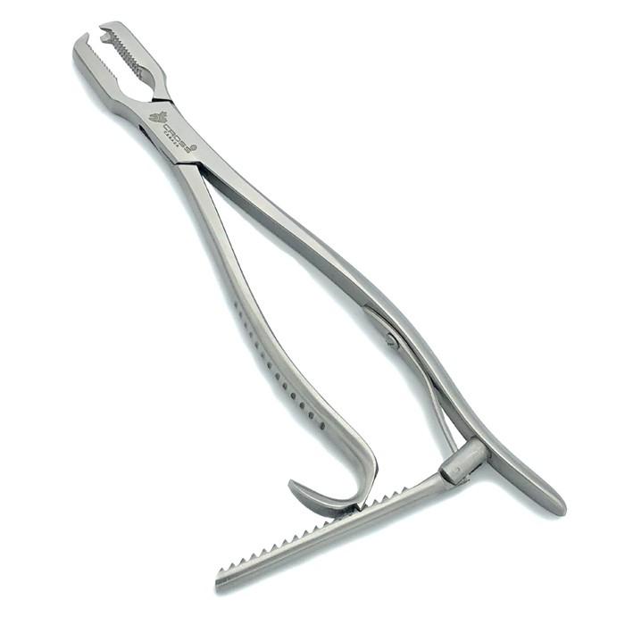 KERN BONE HOLDING FORCEPS, 6.25" (16CM), WITH RATCHET, 2X2 TEETH