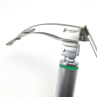 FIBER OPTIC MCCOY LARYNGOSCOPE SET WITH FLEX TIP BLADE # 4 AND HANDLE