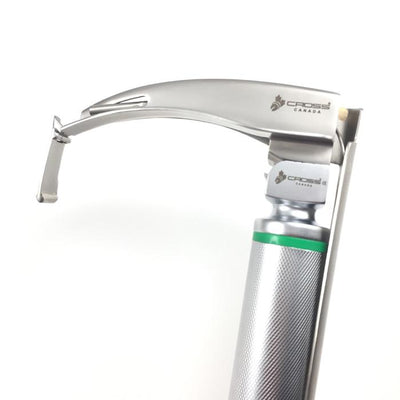 FIBER OPTIC MCCOY LARYNGOSCOPE SET WITH FLEX TIP BLADE # 3 AND HANDLE