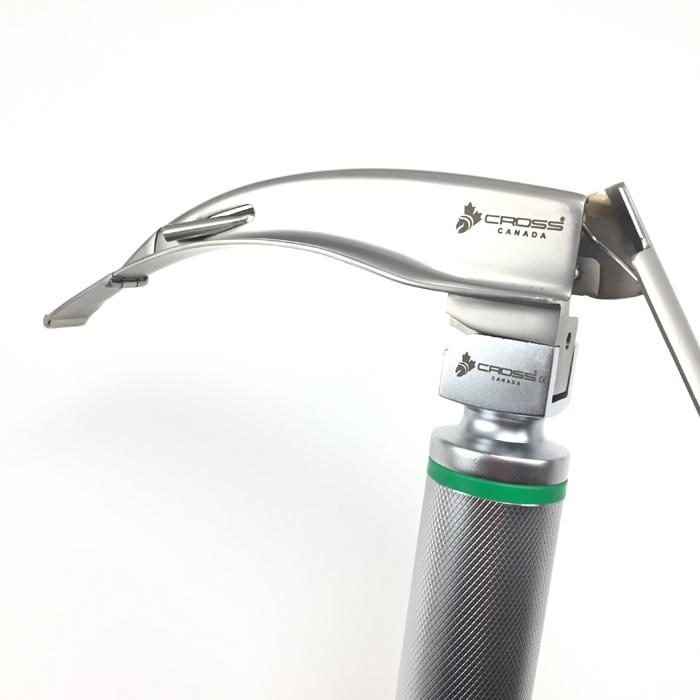 FIBER OPTIC MCCOY LARYNGOSCOPE SET WITH 4 FLEX TIP BLADES & HANDLE