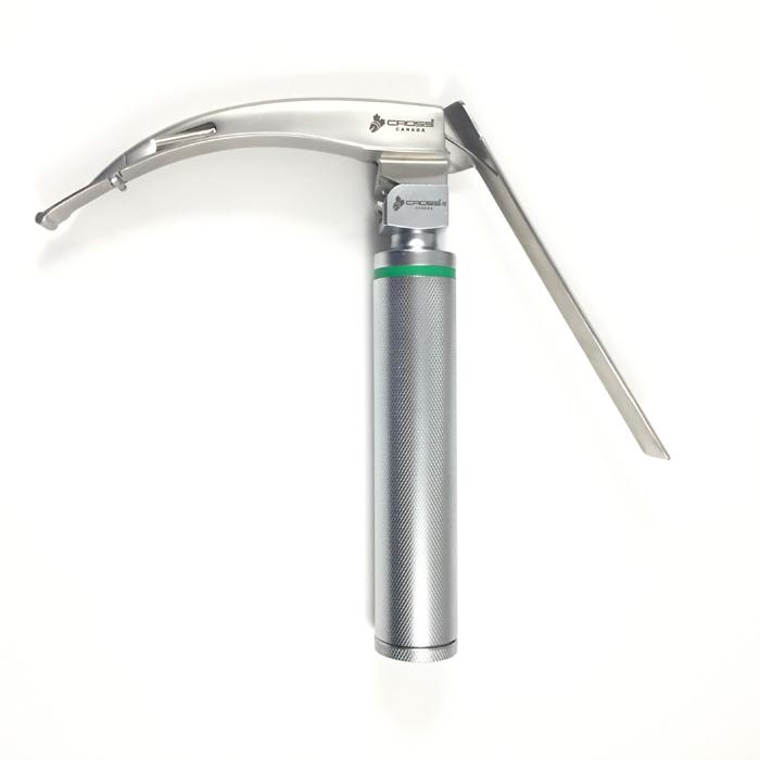 FIBER OPTIC MCCOY LARYNGOSCOPE SET WITH 4 FLEX TIP BLADES & HANDLE