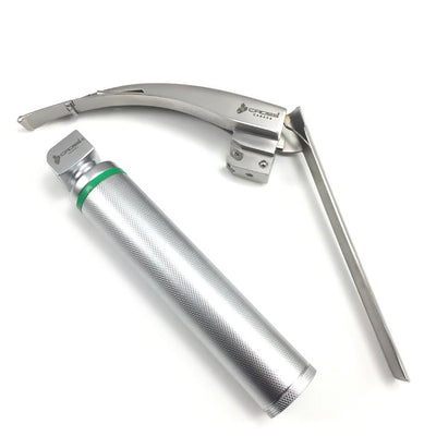 FIBER OPTIC MCCOY LARYNGOSCOPE SET WITH FLEX TIP BLADE # 3 AND HANDLE