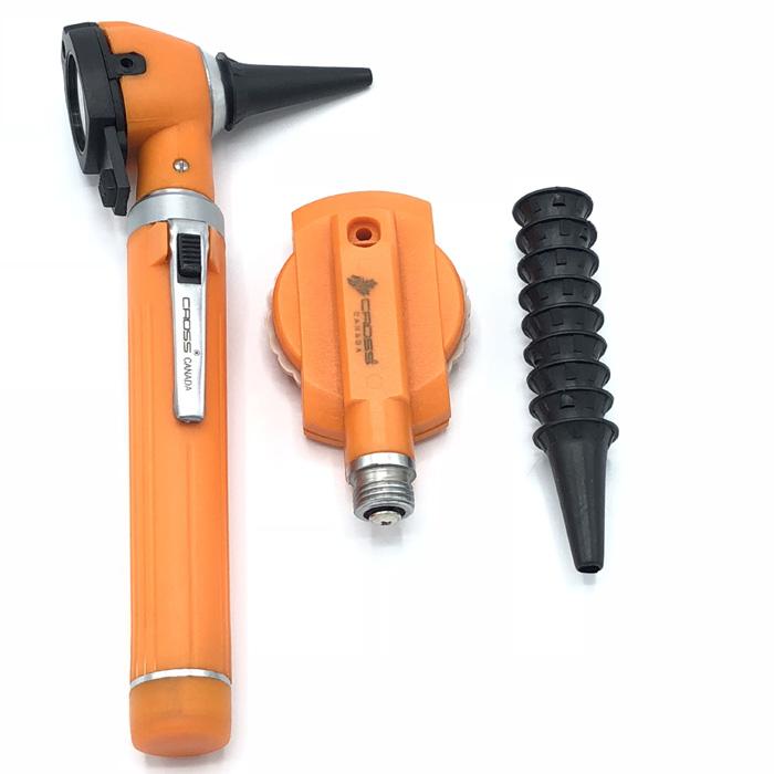 FIBER OPTIC LED POCKET OTOSCOPE & OPHTHALMOSCOPE DIAGNOSTIC SET - ORANGE