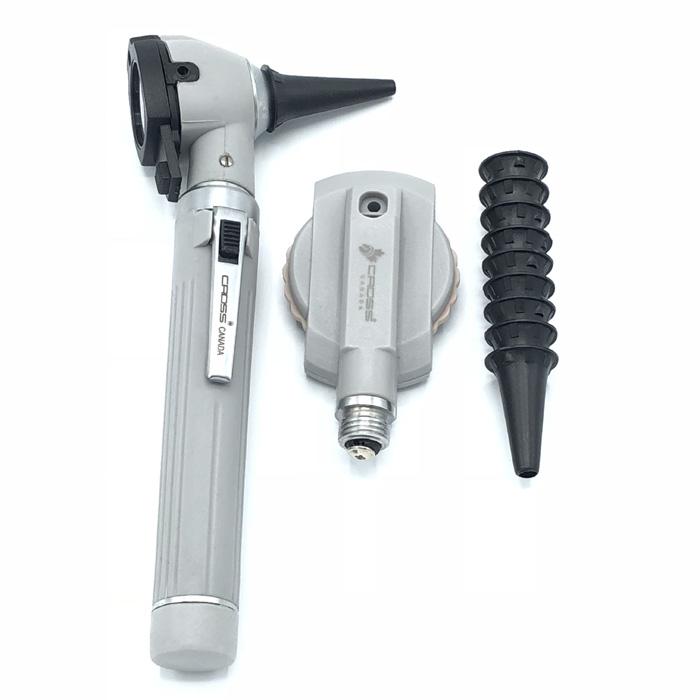 FIBER OPTIC LED POCKET OTOSCOPE & OPHTHALMOSCOPE DIAGNOSTIC SET - GRAY