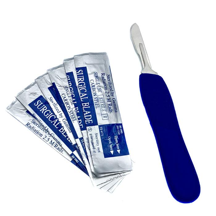 CASTARATION BLADES (#22) WITH #3 NYLON HANDLE (KIT)