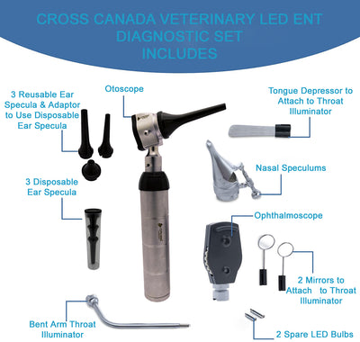 VETERINARY EENT (EYE, EAR, NOSE & THROAT) OTOSCOPE & OPHTHLMOSCOPE DIAGNOSTIC SET