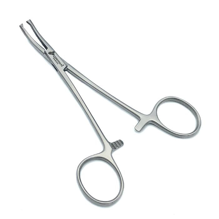 Halstead Mosquito Forceps, 5" (13cm), Curved, Serrated, 1x2 Teeth