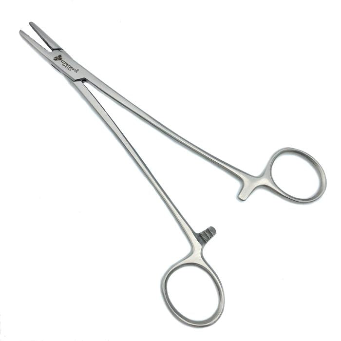 Mayo-Hegar Needle Holder, 7" (18cm), Cross-Serrated with Groove