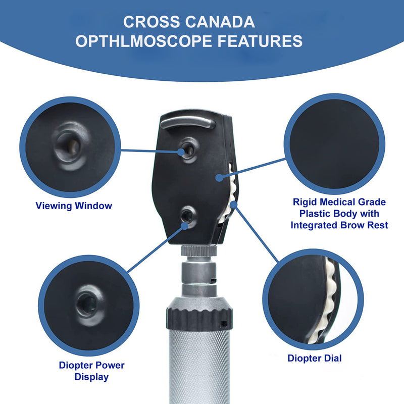 CYNAMED USA Professional Physician Ophthalmoscope Otoscope Diagnostic Set + 4 Free Bulbs