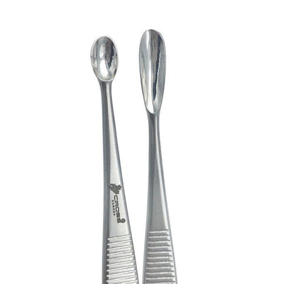 VOLKMAN CURETTE, DOUBLE-ENDED, 5.5" (14cm), Oval Cups 5mm x 10mm and 6mm x 20mm