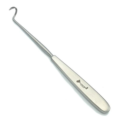 DESCHAMPS NEEDLE / LIGATURE CARRIER - MEDIUM SHARP, 8.25" (21CM), CURVED LEFT