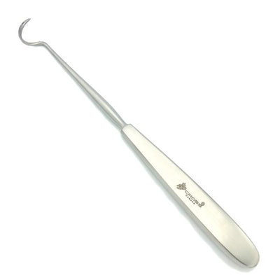 DESCHAMPS NEEDLE / LIGATURE CARRIER - MEDIUM SHARP, 8.25" (21CM), CURVED RIGHT