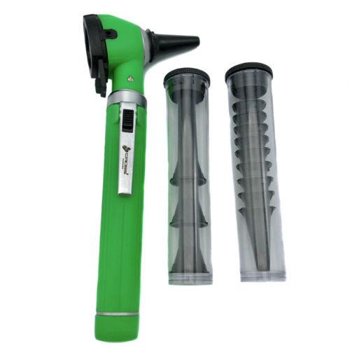 FIBER OPTIC LED POCKET OTOSCOPE DIAGNOSTIC SET - GREEN